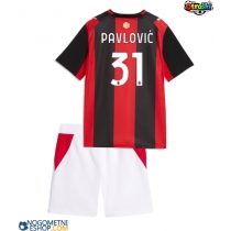 Otroški Nogometni dresi AC Milan Strahinja Pavlovic #31 Domači 2026-27 Kratek Rokav (+ Kratke hlače)